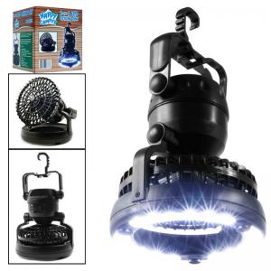 Portable Tent Camping Fan With LED Light 18 LED Camping Lamp Outdoor Emergency Hook Camping Lantern
