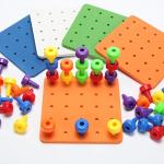 wholesale kid family theme building blocks plastic peg Board Set Toy