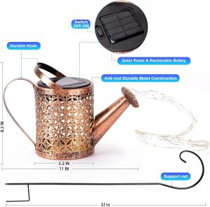 Solar Garden Lights Warm Light Watering Can Landscape Solar Pathway Fairy Lights