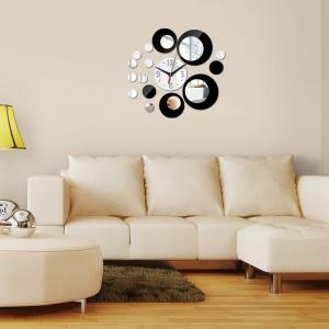 Hot Sale Circle Wall Clocks Mirror Acrylic 3D Wall Clock Silver Mirror diy Clock